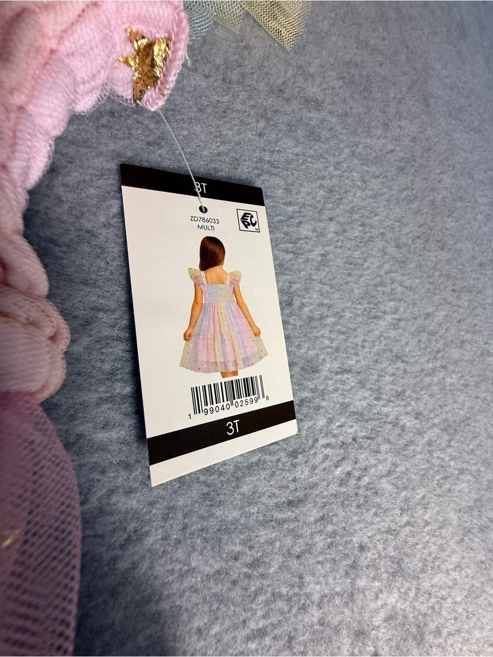 NWT Zunie Pastel Star Tulle Dress - Pink Blue Yellow Size 3T